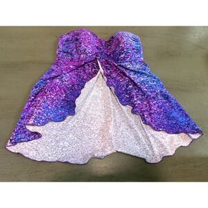 purple strapless VENUS swimsuit top tankini size 14